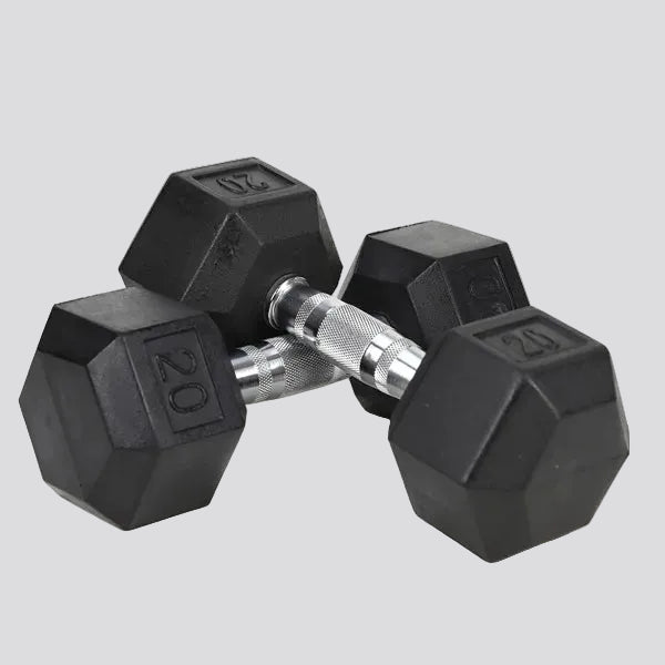 20LB Rubber Coated Cast Iron Dumbbells (Pair)