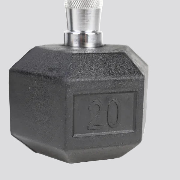20LB Rubber Coated Cast Iron Dumbbells (Pair)