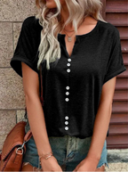 Women’s V-Neck Button Summer Top