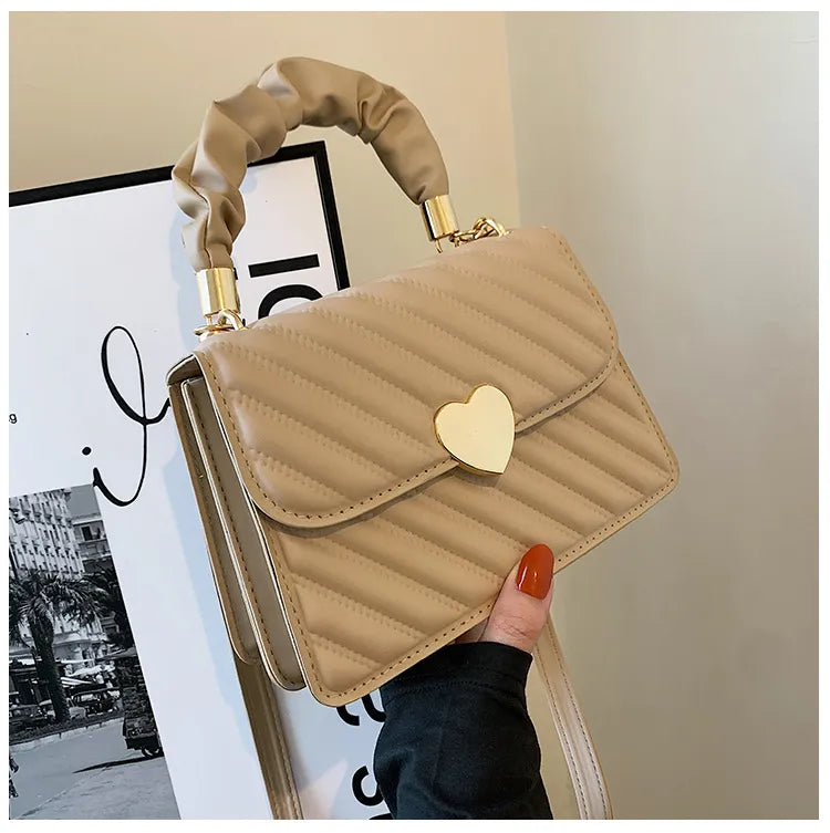 Love Metal Chain Shoulder Handbag for Women