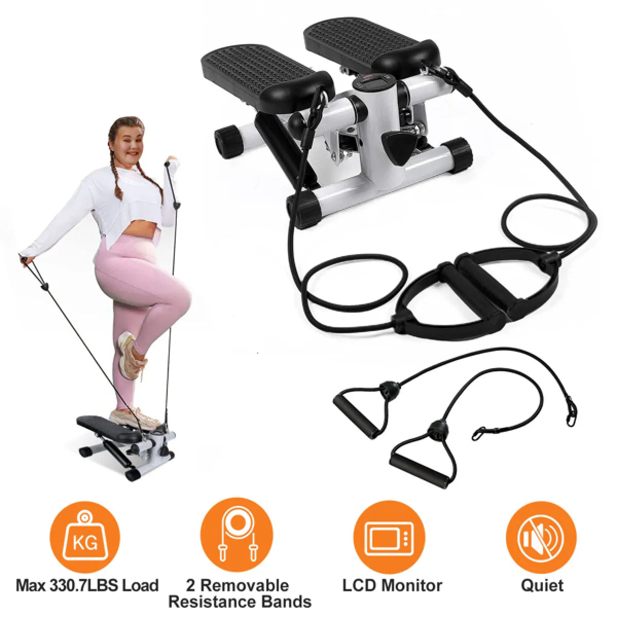 Mini Hydraulic Stepper Machine with Resistance Bands