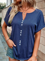 Women’s V-Neck Button Summer Top