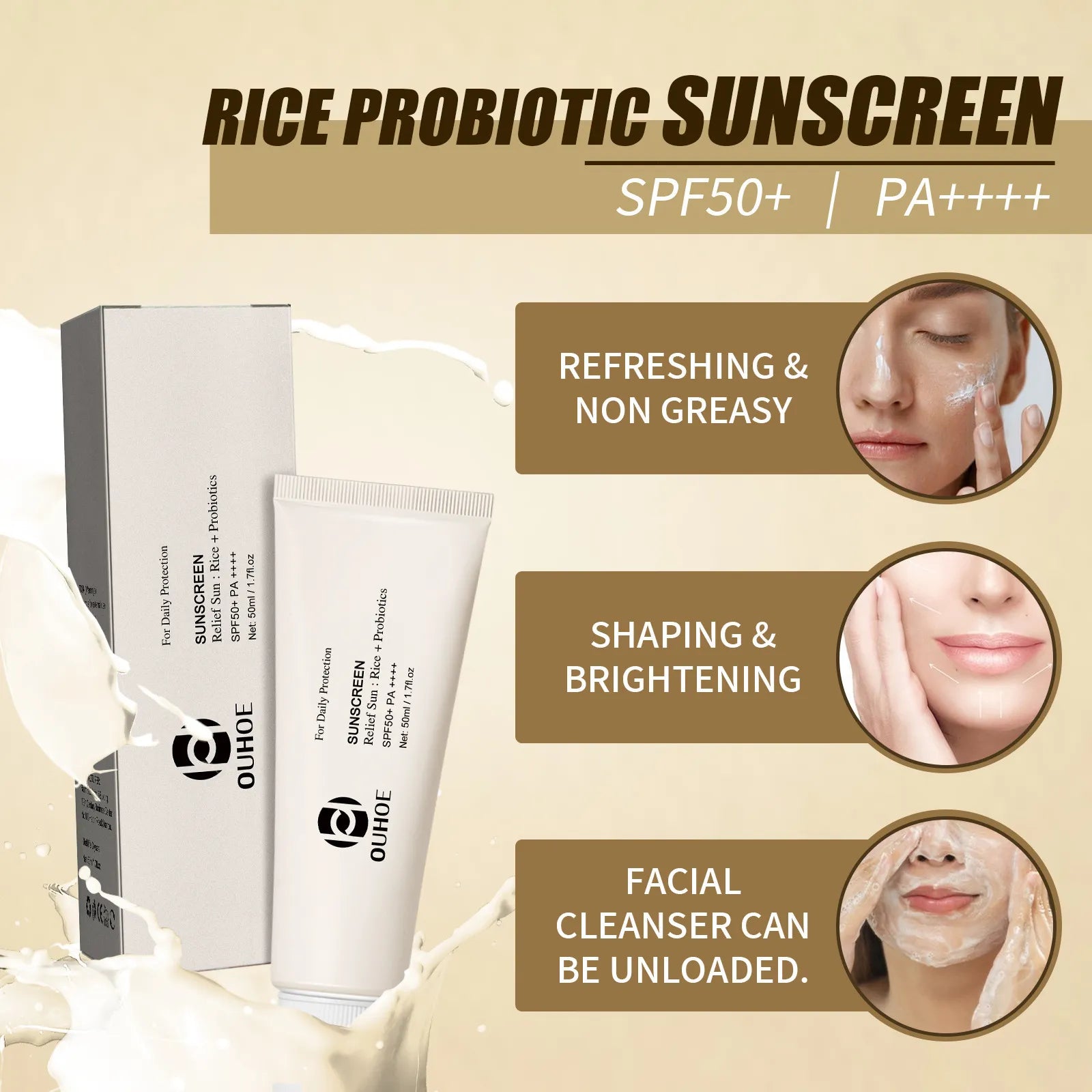 OUHOE Rice Probiotic Moisturizing Face Cream