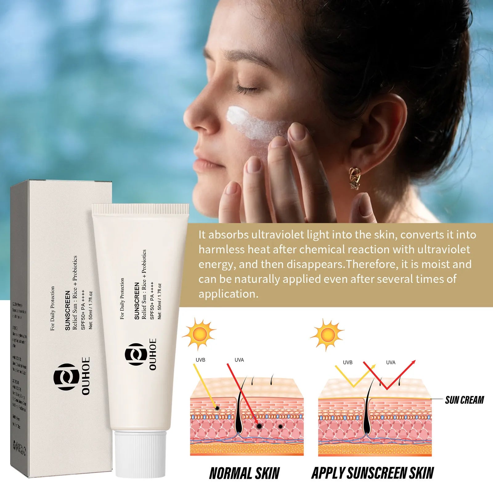 OUHOE Rice Probiotic Moisturizing Face Cream